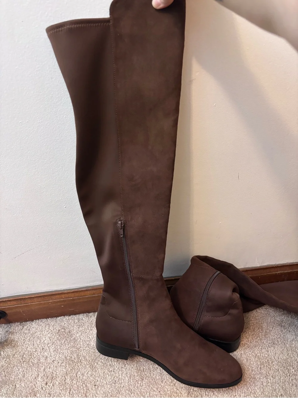 NWOT J Crew Factory Tall Riding Boots Chocolate Brown